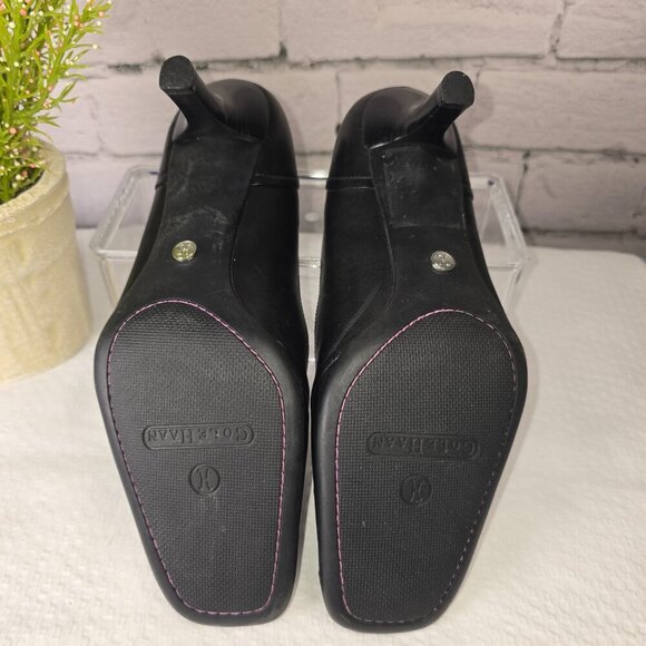 WOMENS COLE HAAN NAPA LIVI BLACK LEATHER PUMPS SQUARE TOE SIZE 8.5 EUC - Picture 5 of 7